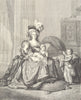 18TH CENTURY FRANCE. Marie-Antoinette and her Children 1876 old antique print