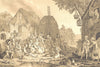 18TH CENTURY FRANCE. A Farmyard 1876 old antique vintage print picture