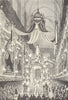 18C FRANCE. Paris. Dauphiness funeral at Notre Dame, 1746 1876 old print