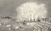 18TH CENTURY FRANCE. Paris. Fireworks on the Pont-Neuf in 1745 1876 old print
