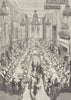 18C FRANCE. Paris. Banquet at the Spanish Embassy. After Scotin 1707 1876