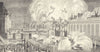 18TH CENTURY FRANCE. Bas-Rhin. Fireworks at Strasbourg in 1744 1876 old print