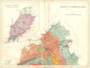 CUMBRIA. North Cumberland; Inset Isle of Man. Geological map. STANFORD 1880