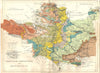 DORSET, SOMERSET AND SOUTH WILTSHIRE. Geological map. STANFORD 1880 old