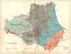 COUNTY DURHAM. Geological map. STANFORD 1880 old antique plan chart