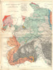 WEST YORKSHIRE AND LANCASHIRE. Geological map. STANFORD 1880 old antique