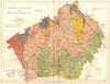 WARWICKSHIRE AND WORCESTERSHIRE. Geological map. STANFORD 1880 old antique