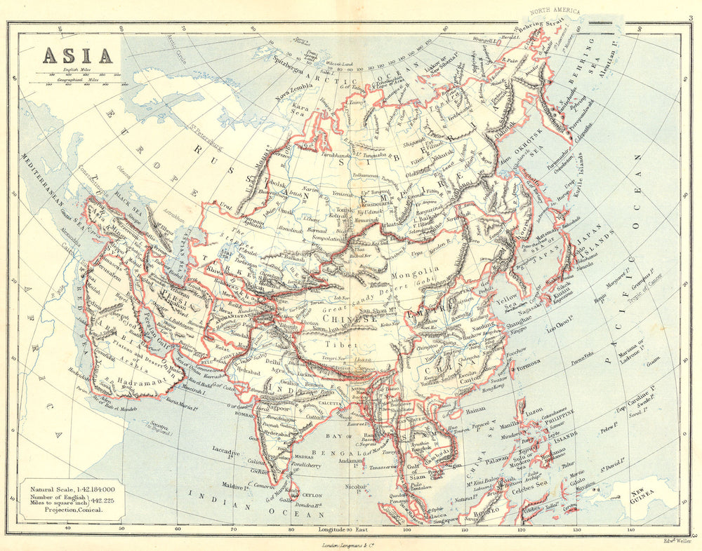 ASIA. with Annam French Cochinchina Tonquin Burmese Shan States. BUTLER 1888 map