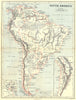 SOUTH AMERICA. With United States of Colombia(Colombia & Panama).BUTLER 1888 map