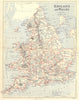 ENGLAND & WALES. Showing counties; Inset Dover Strait. BUTLER 1888 old map