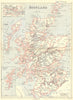 SCOTLAND. Showing counties; Inset central belt, Shetland Isles. BUTLER 1888 map