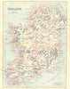IRELAND. Showing counties. BUTLER 1888 old antique vintage map plan chart
