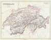 SWITZERLAND. Showing Cantons (shows Geneva as independent!) . BUTLER 1888 map