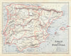 IBERIA. Spain and Portugal showing provinces. BUTLER 1888 old antique map