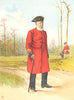 BRITISH ARMY UNIFORMS. A Chelsea Pensioner 1890 old antique print picture