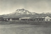 CHILE.Ollagüe.Parte pueblo con el Volcan Aucanquilcha.Ollague.town.Volcano 1932