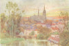 EURE-ET-LOIR. Chartres. Bridge. River. 1907 old antique vintage print picture