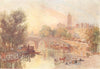PARIS. The Pont Marie. Paris. Houses. Figures. Boats 1907 old antique print