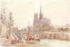 PARIS. Nôtre Dame. Paris. Boat loading barrels 1907 old antique print picture