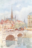 PARIS. Pont St. Michel and Ste. Chapelle. Traffic on bridge 1907 old print