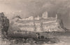 NORTHUMBERLAND. Tynemouth Castle & Bathing Place. ALLOM 1839 old antique print