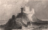 NORTHUMBERLAND. Bamburgh Castle. ALLOM 1839 old antique vintage print picture