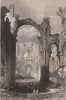 NORTHUMBERLAND. Lindisfarne Abbey, North Durham. ALLOM 1839 old antique print