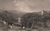 NORTHUMBERLAND. Houghton Castle, on the North Tyne. ALLOM 1839 old print
