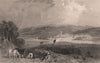 NORTHUMBERLAND. Corbridge, on the Tyne. ALLOM 1839 old antique print picture