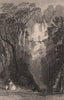 LAKE DISTRICT. Barrow Fall, near Derwent Water. Cumbria. ALLOM 1839 old print