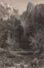 LAKE DISTRICT. Birker Force, Cumberland. Cumbria. ALLOM 1839 old antique print