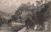 CUMBRIA. Gilsland Spa, Cumberland. ALLOM 1839 old antique print picture