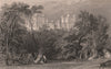 COUNTY DURHAM. Lumley Castle. ALLOM 1839 old antique vintage print picture