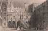 NORTHUMBERLAND. The Court Yard, Chillingham Castle. ALLOM 1839 old print