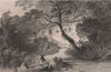 NORTHUMBERLAND. Warkworth Hermitage. ALLOM 1839 old antique print picture