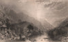 LAKE DISTRICT. Borrowdale, Cumberland. Cumbria. ALLOM 1839 old antique print