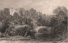 NORTHUMBERLAND. Dilston Hall. ALLOM 1839 old antique vintage print picture