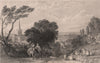 COUNTY DURHAM. Darlington, from the Road To Yarm. ALLOM 1839 old antique print