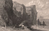 COUNTY DURHAM. Marsden Rocks, coast of Durham. ALLOM 1839 old antique print