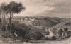NORTHUMBERLAND. Hulne Abbey, Alnwick Park. ALLOM 1839 old antique print