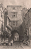 NEWCASTLE-UPON-TYNE. The Black Gate. Northumberland. ALLOM 1839 old print