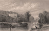 COUNTY DURHAM. Akwell park. ALLOM 1839 old antique vintage print picture