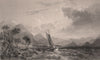 LAKE DISTRICT. Bassenthwaite Lake looking south, Cumberland. Cumbria. ALLOM 1839