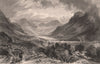 LAKE DISTRICT. Buttermere lake & village, Cumberland. Cumbria 1839 old print