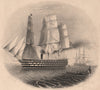 CRIMEAN WAR. HMS Duke Of Wellington, flagship of the Baltic Fleet 1860 print