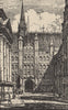 CITY OF LONDON. The Guildhall, by Sydney R. Jones 1947 old vintage print