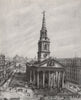 TRAFALGAR SQUARE. St. Martin's-in-the-Fields, by Frances Macdonald 1947 print