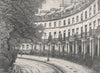 SOUTH KENSINGTON. Pelham Crescent, by Charles Ginner 1947 old vintage print