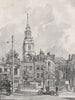 CLERKENWELL. Clerkenwell Green, by Randolph Schwabe 1947 old vintage print