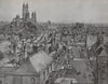CANTERBURY. View of the town, by Sidney Causer. Kent 1947 old vintage print